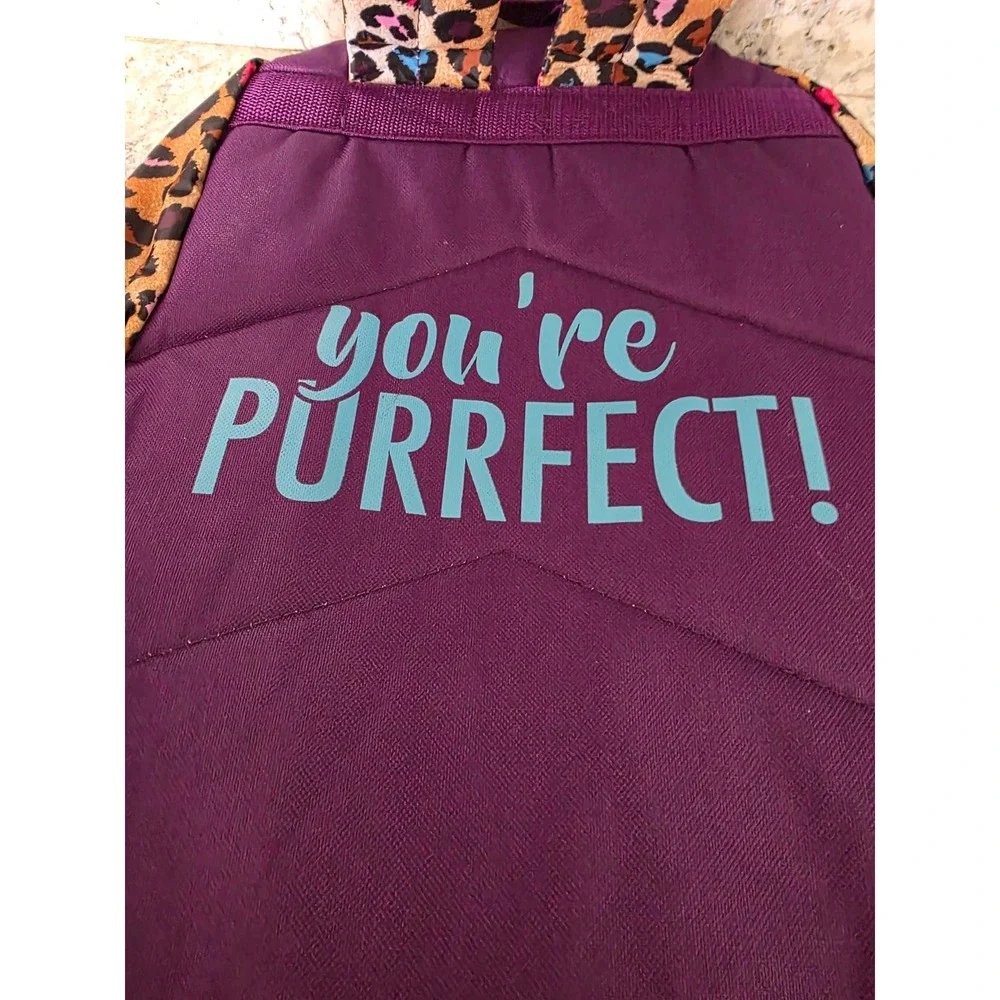 Girls Leopard Print Cat Backpack Teal Faux Fur Ears You're Purrfect 16